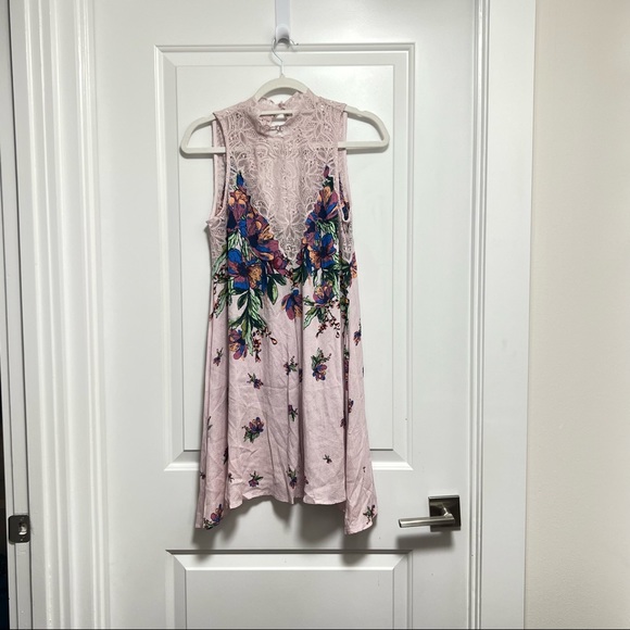 ntimately Free People  Boho Marsha Slip Dress XS Ecru Combo  Lace Floral Mini. - Picture 3 of 12